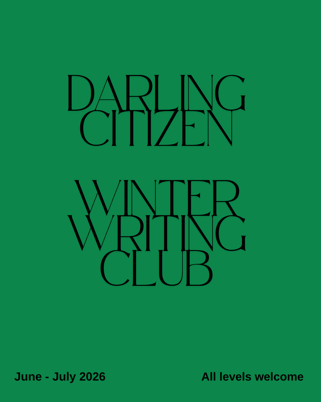 Winter Writing Club - Tuesdays at 6.30pm