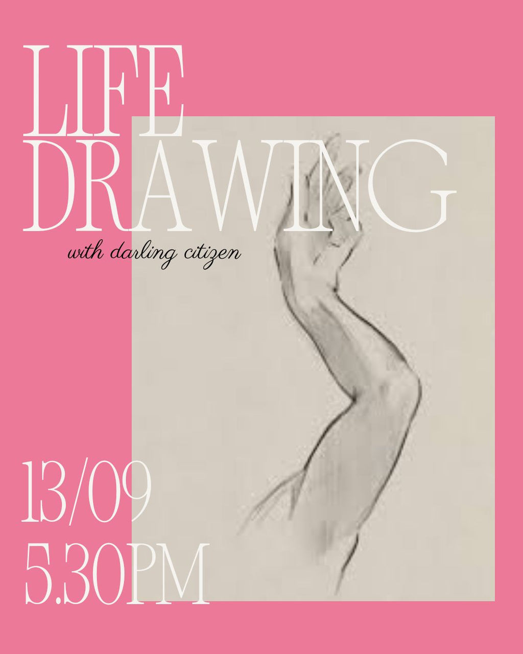 Life Drawing Session - September 13th, 5.30pm